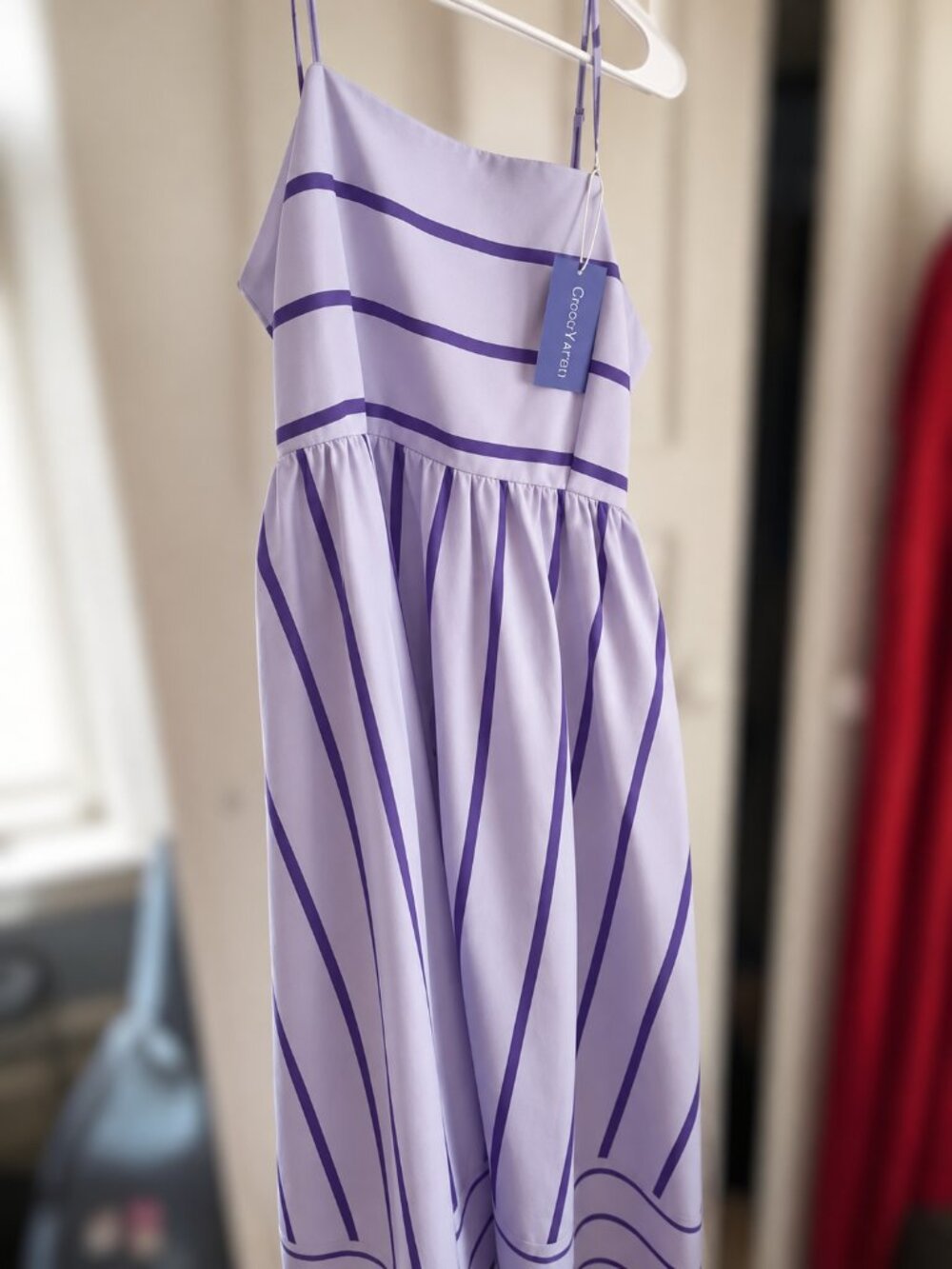 Purple striped Maxi Dress